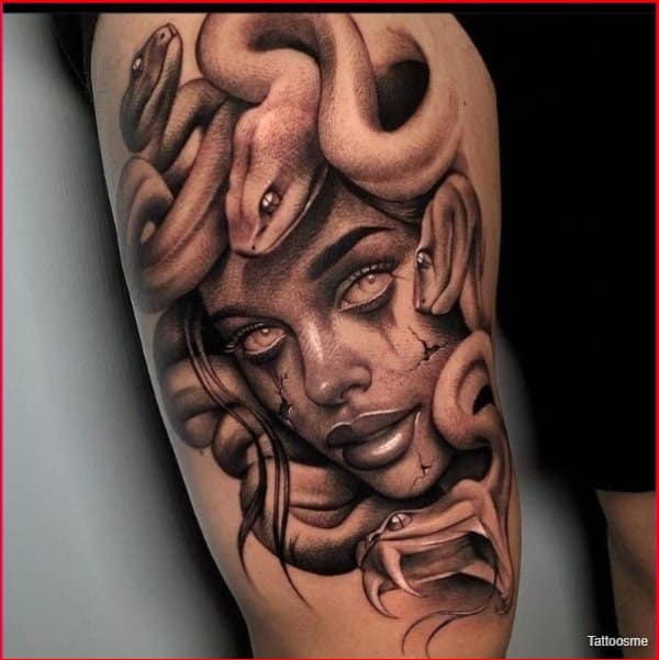 best thigh medusa tattoos