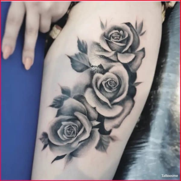 best thigh rose tattoos