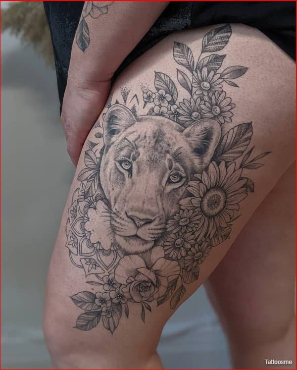 Lion Tattoos on Thigh 49 Stunning Tattoos To Try Right Now