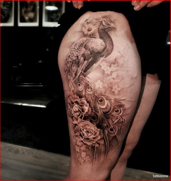 Vivid Pink Rose Back of Leg  Best Tattoo Ideas For Men  Women