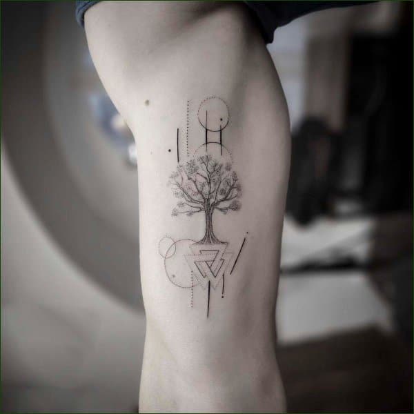 tree geometric tattoos