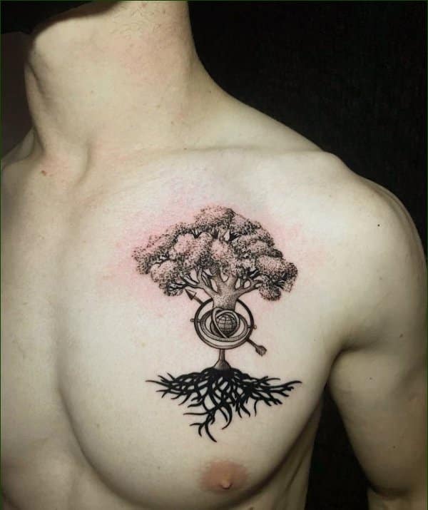 tree tattoos chest