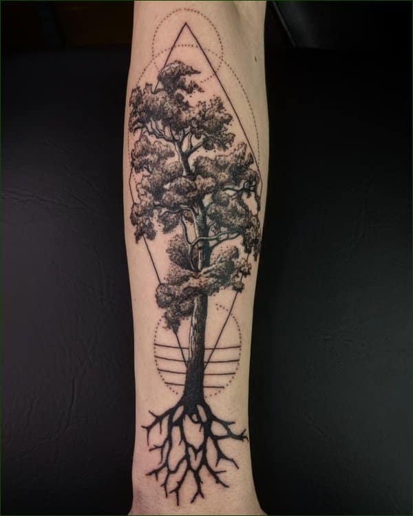 tree tattoos around arm