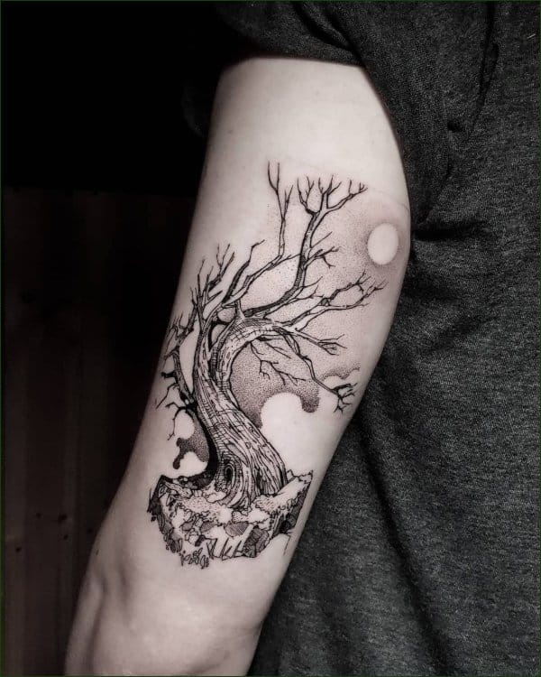 tree tattoos with roots