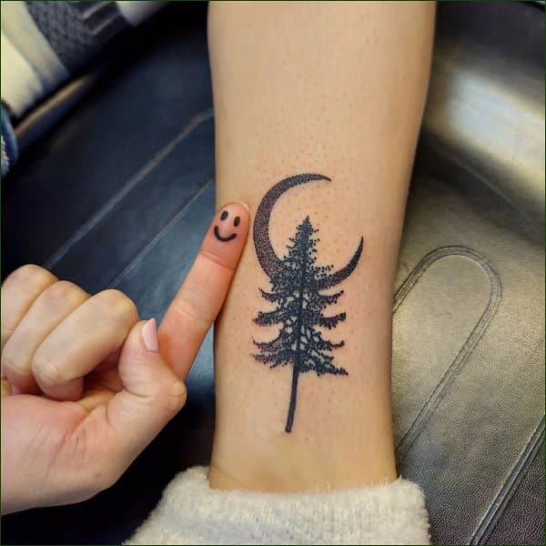 tree tattoos moon