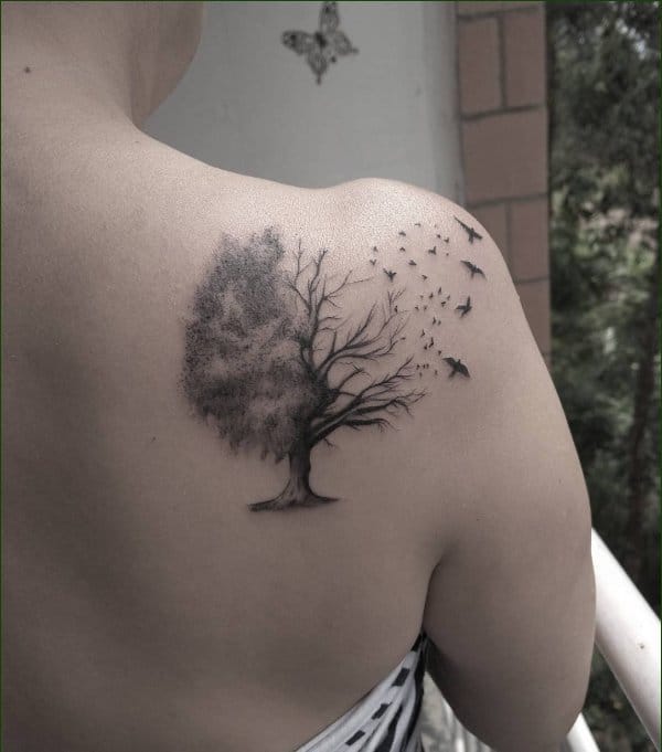 tree tattoos shoulder