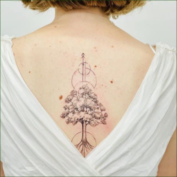 tree tattoos on back