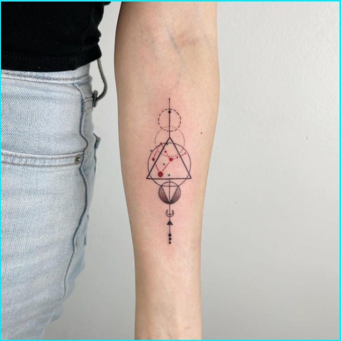 virgo arm tattoos geometric