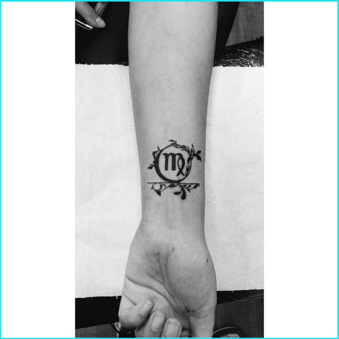 virgo tattoo symbol on wrist