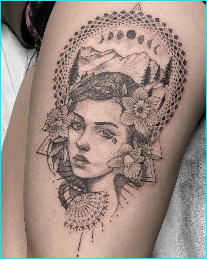 goddess virgo tattoos for females