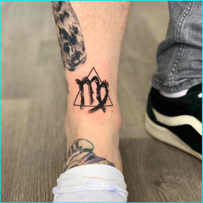 virgo tattoo ankle