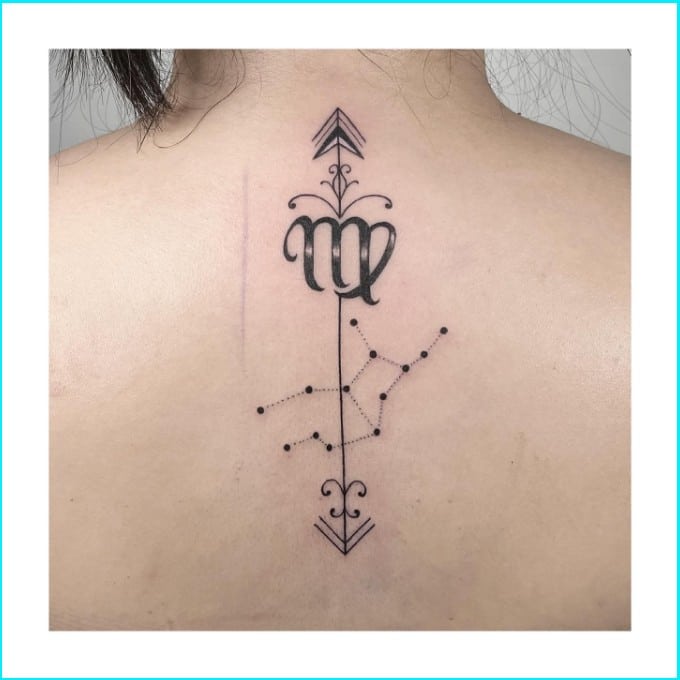 virgo tattoo constellation on spine
