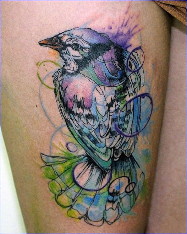 birds watercolor tattoos