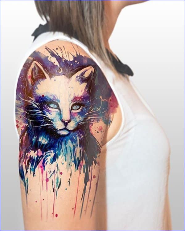 watercolor cat tattoos