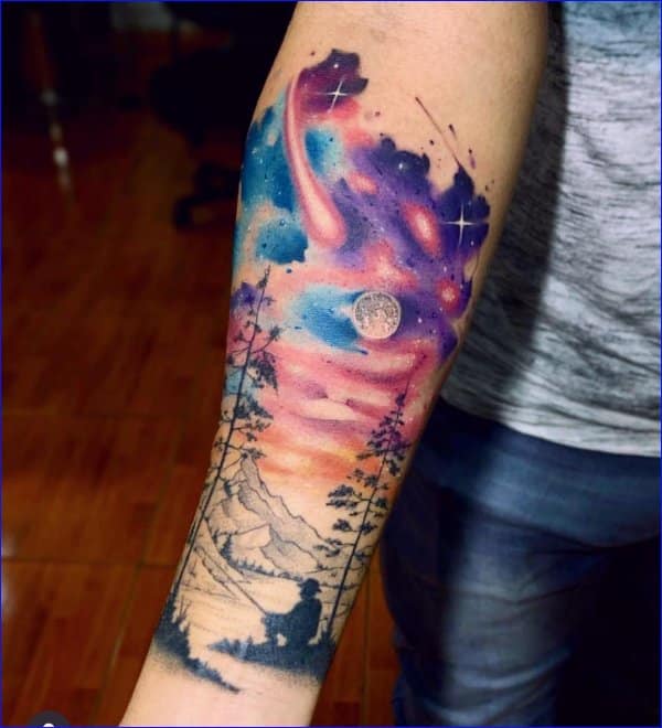 Abstract Watercolor sleeve tattoo by ElectronicSin on DeviantArt