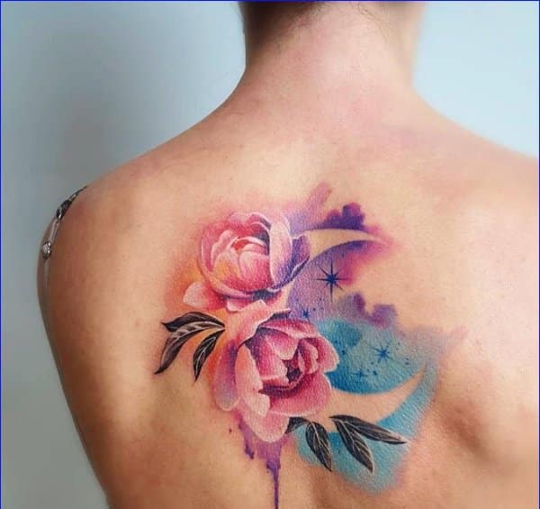 watercolor flower tattoos 