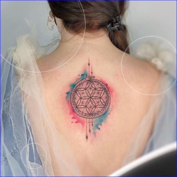 geometric watercolor tattoos