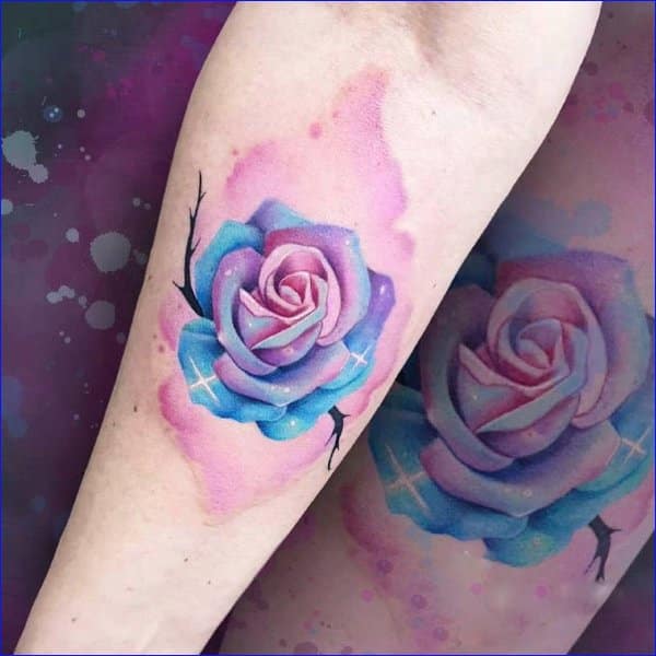 watercolor rose tattoos