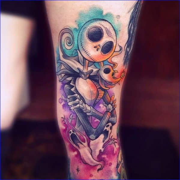 watercolor skull tattoos