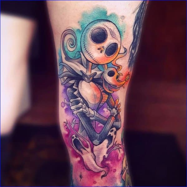 watercolor skull full sleeve tattoo  EntertainmentMesh