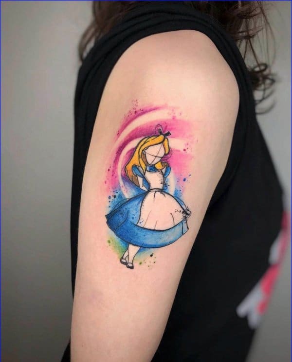 watercolor dancing doll tattoos