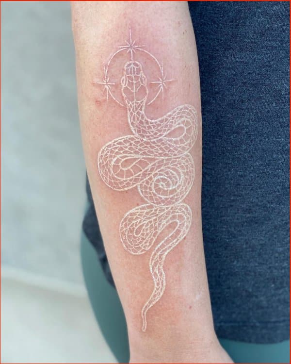 snake white ink tattoos