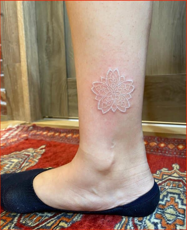 Best white ink tattoos on legs