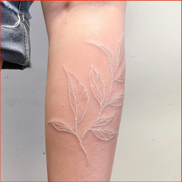 Best white ink tattoos leaf