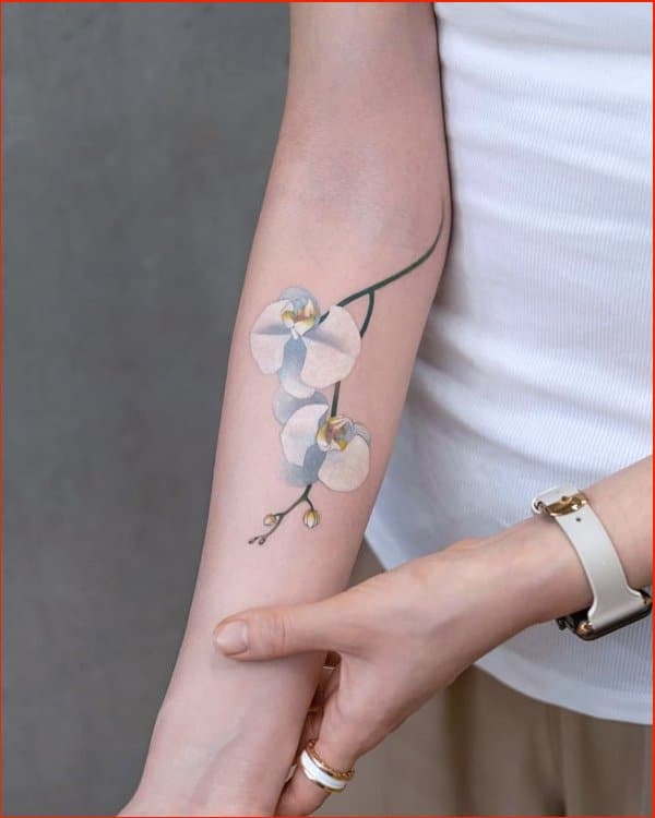 Best white ink tattoos flowers