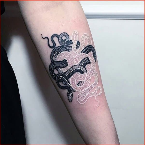 black and white ink snake tattoo ideas