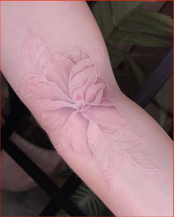 Best white ink flower tattoos