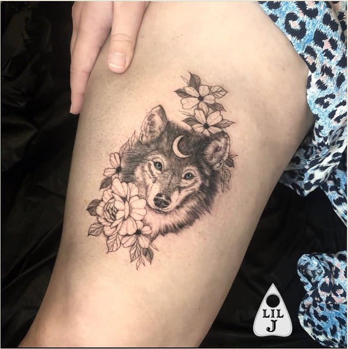 girly mandala jewel wolf tattoo design by tattoosuzette on DeviantArt