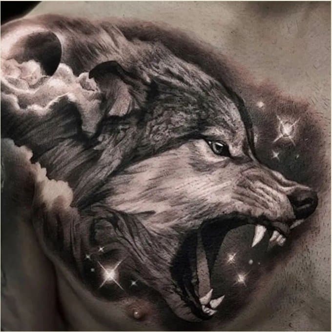 Best wolf tattoos on chest