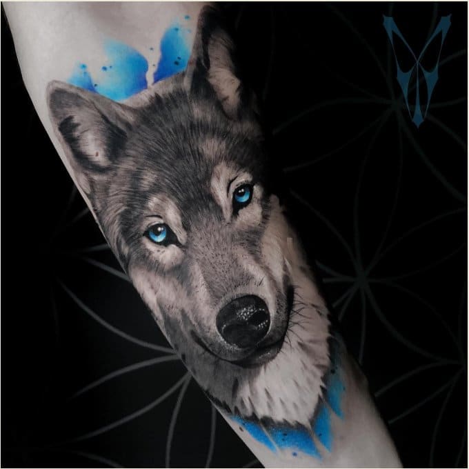 100 Ink Black Wolf Eye Face Arm Tattoo Design For Women female png   jpg 2023