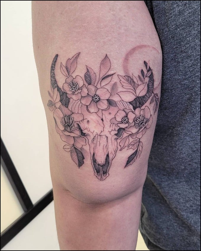flower taurus constellation tattoo