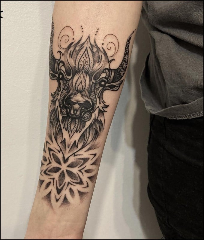 taurus geometrical tattoo