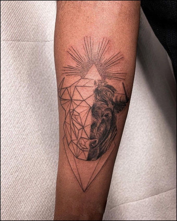 geometrical taurus tattoos