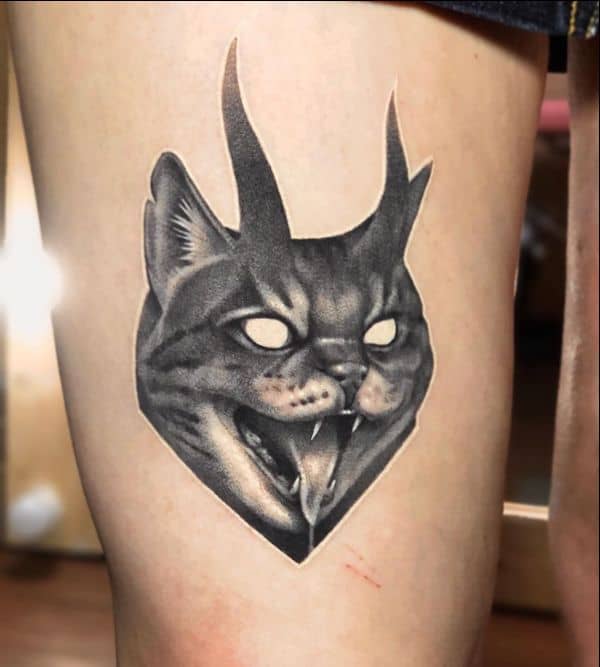 devil cat tattoos