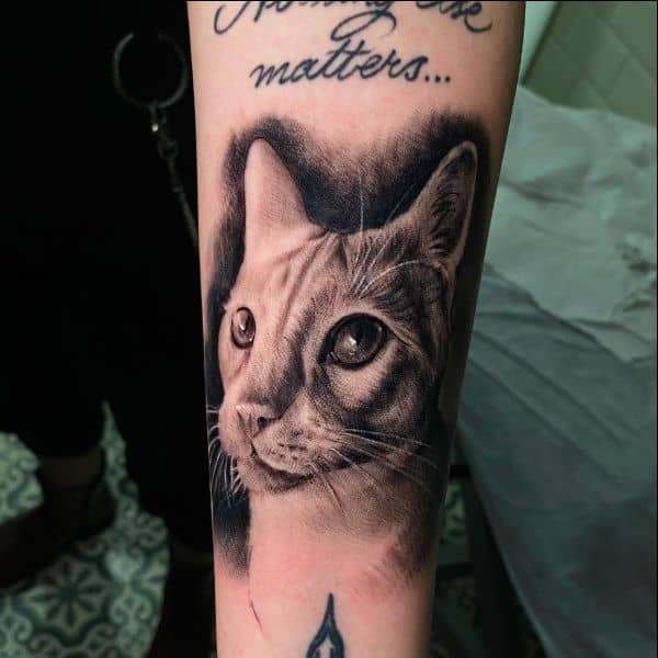 cat face tattoo