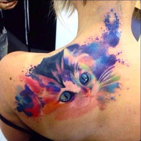watercolor cat tattoos