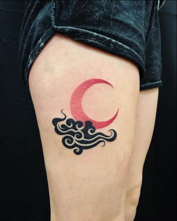 cloud and moon tattoo