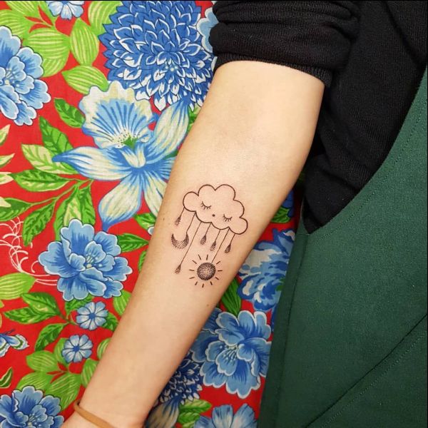 Cloud Couple Lover Temporary Tattoos Rain Umbrella Eye Cloud Fake Tattoo  Lover Fashion Body Art Tattoo Stickers For Couple 2 Sheets  Amazonin  Beauty