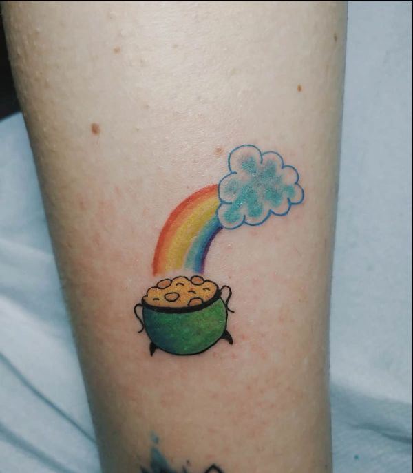 rainbow cloud tattoo