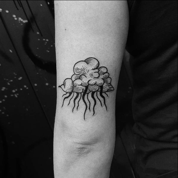 Blackwork Clouds Tattoo Idea  BlackInk