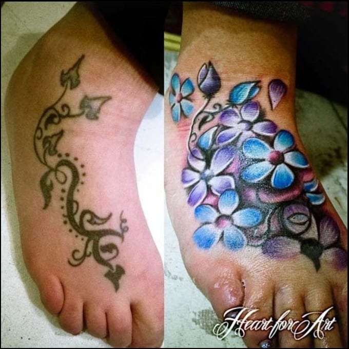 best tattoo cover up for feet