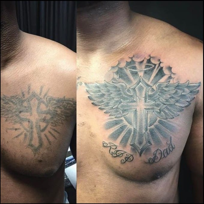 chest  tattoo cover up