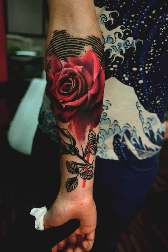 rose tattoo for arms