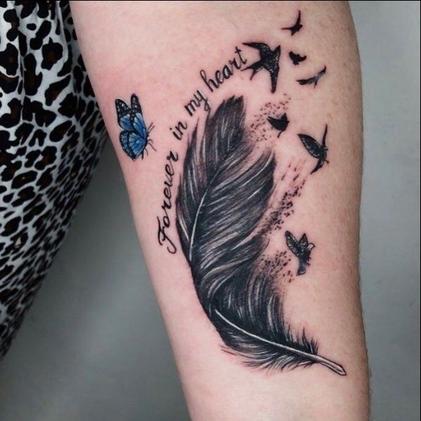 feather birds tattoos