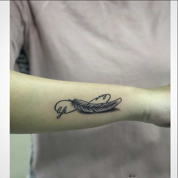 infinity feather tattoos