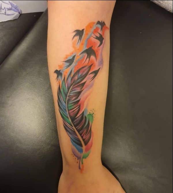 60 Beautiful Female Feather Tattoo Design Ideas 2023 Updated  Saved  Tattoo